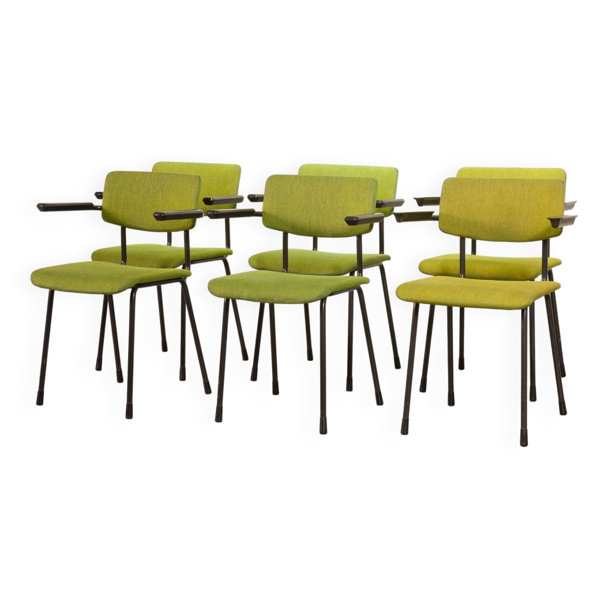 6 Dutch Design Gispen Dining Chairs Model 1235 by André Cordemeyer 1960s