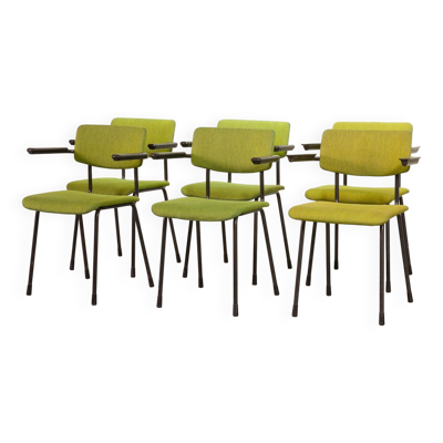 6 chaises de salle à manger Gispen de conception hollandaise, modèle 1235, par André Cordemeyer, années 1960