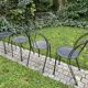 Chaise noire en fer forgé vintage 1980
