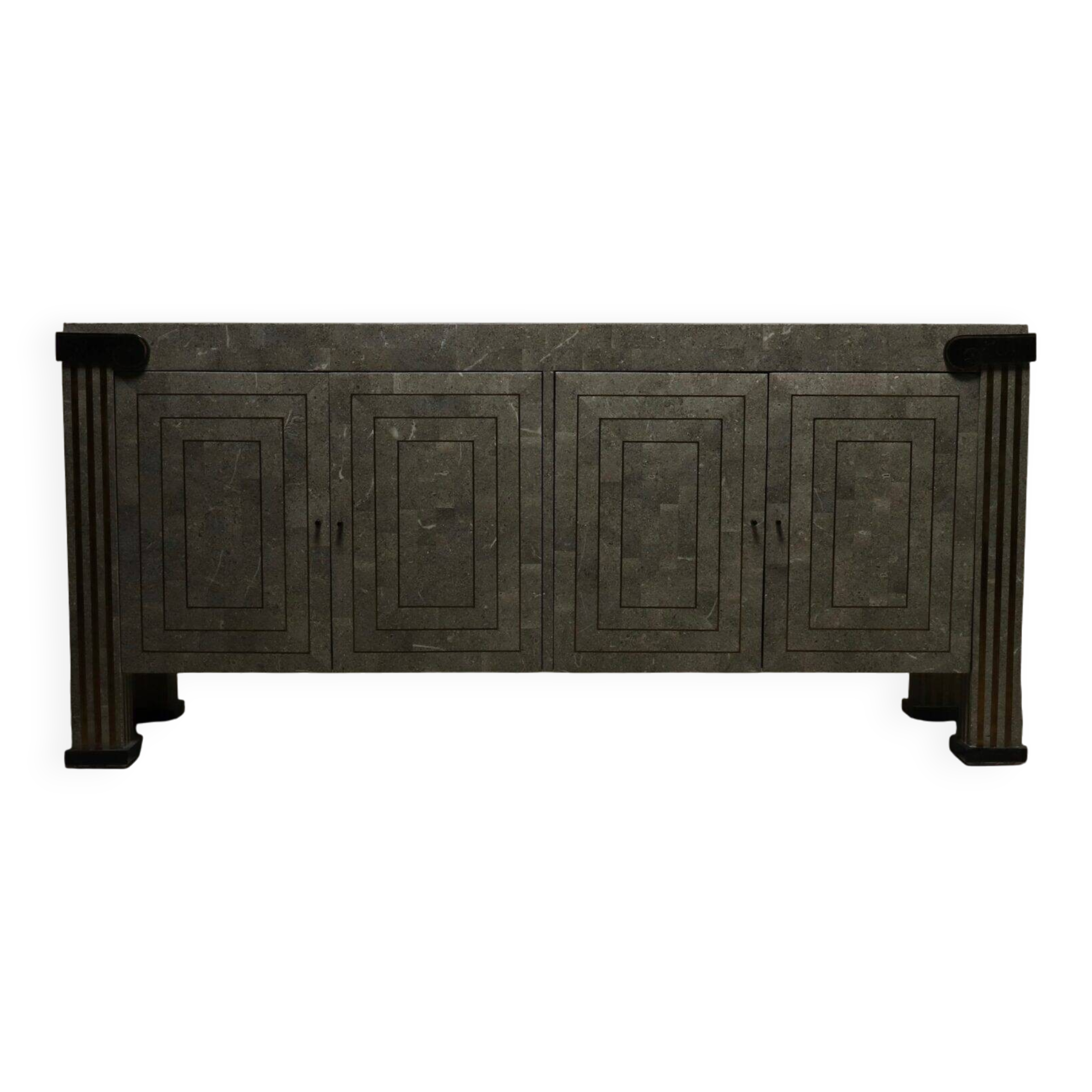 Maitland-Smith tessellated marble and brass sideboard 1980s