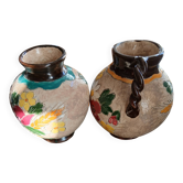 Vases Vallauris Massier à motifs de fleurs