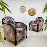Art deco club chairs lounge chairs 'Luxury peacock dessin'