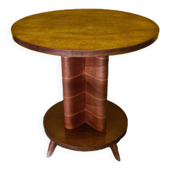 French Art Deco Veneered Side Table, 1930s