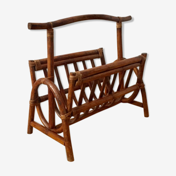 Rattan magazine rack