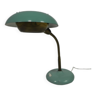 Turquoise desk lamp with bending rod, 1950s