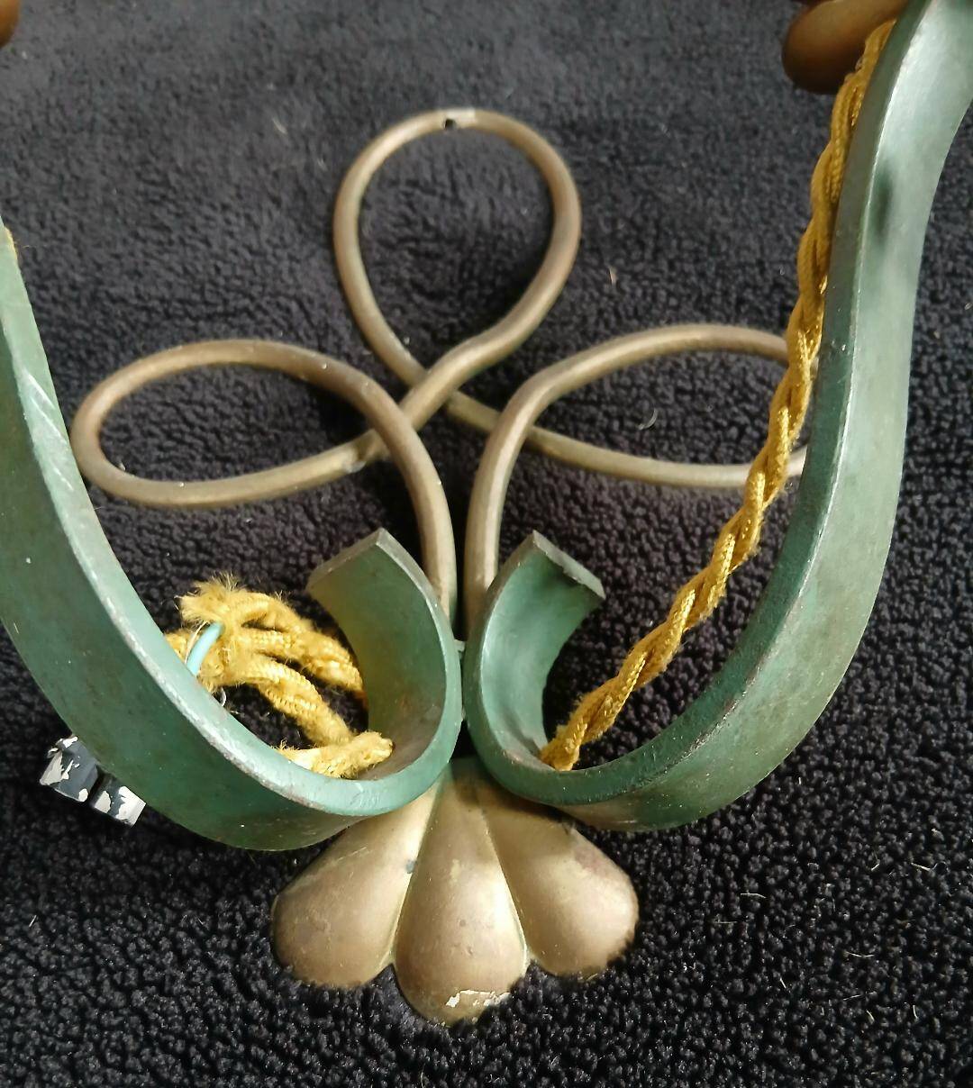 Art Deco wrought iron appliques in the style of Leleu 1940.