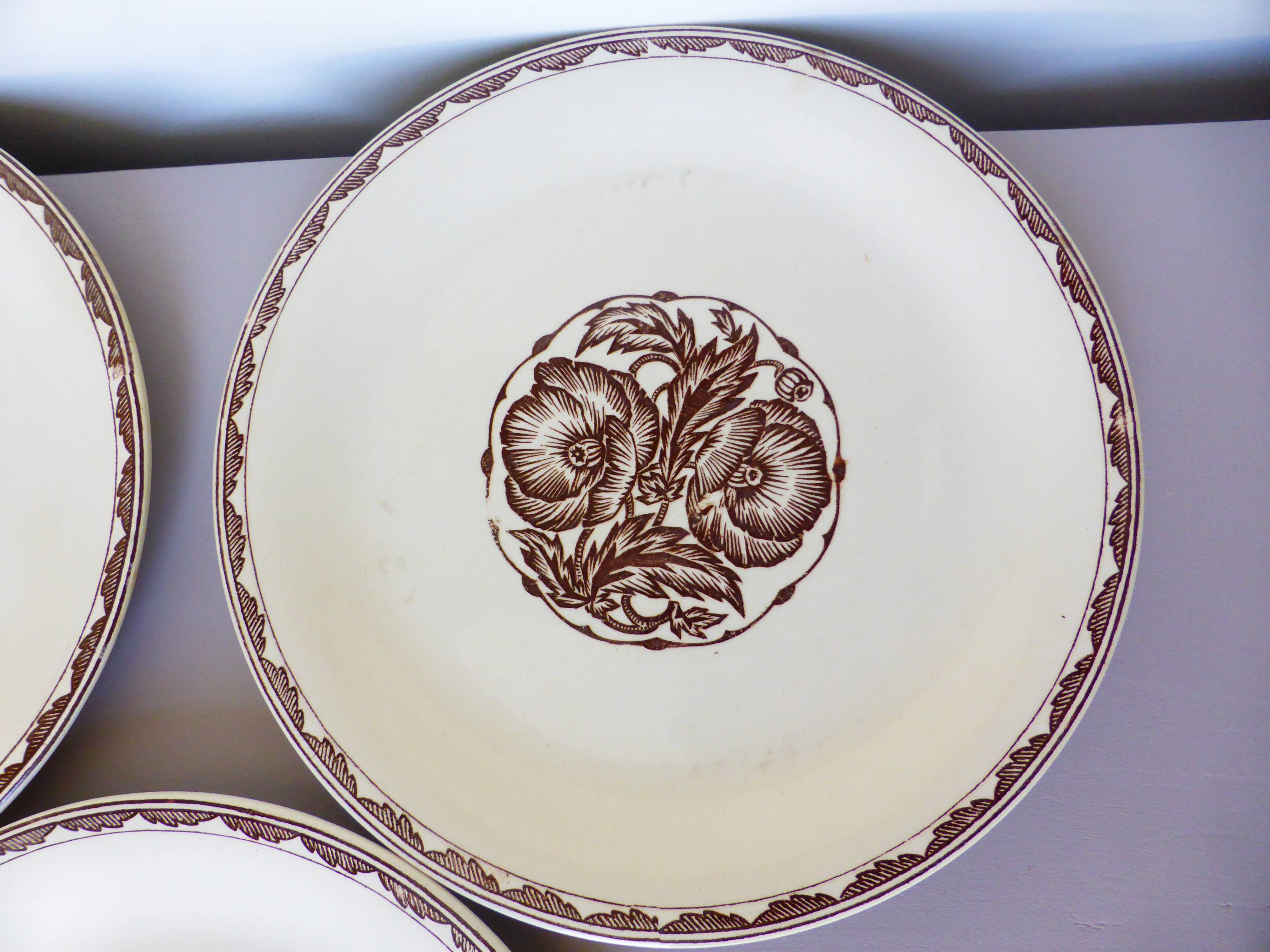 3 flat plates from Sarreguemines model Argonne 210734