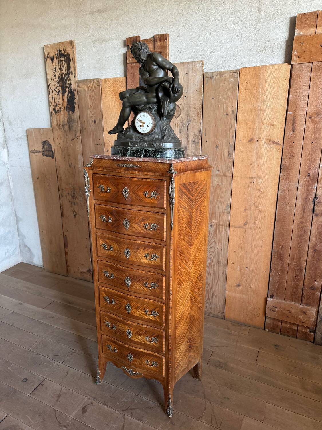 Louis XV style marquetry chest of drawers
