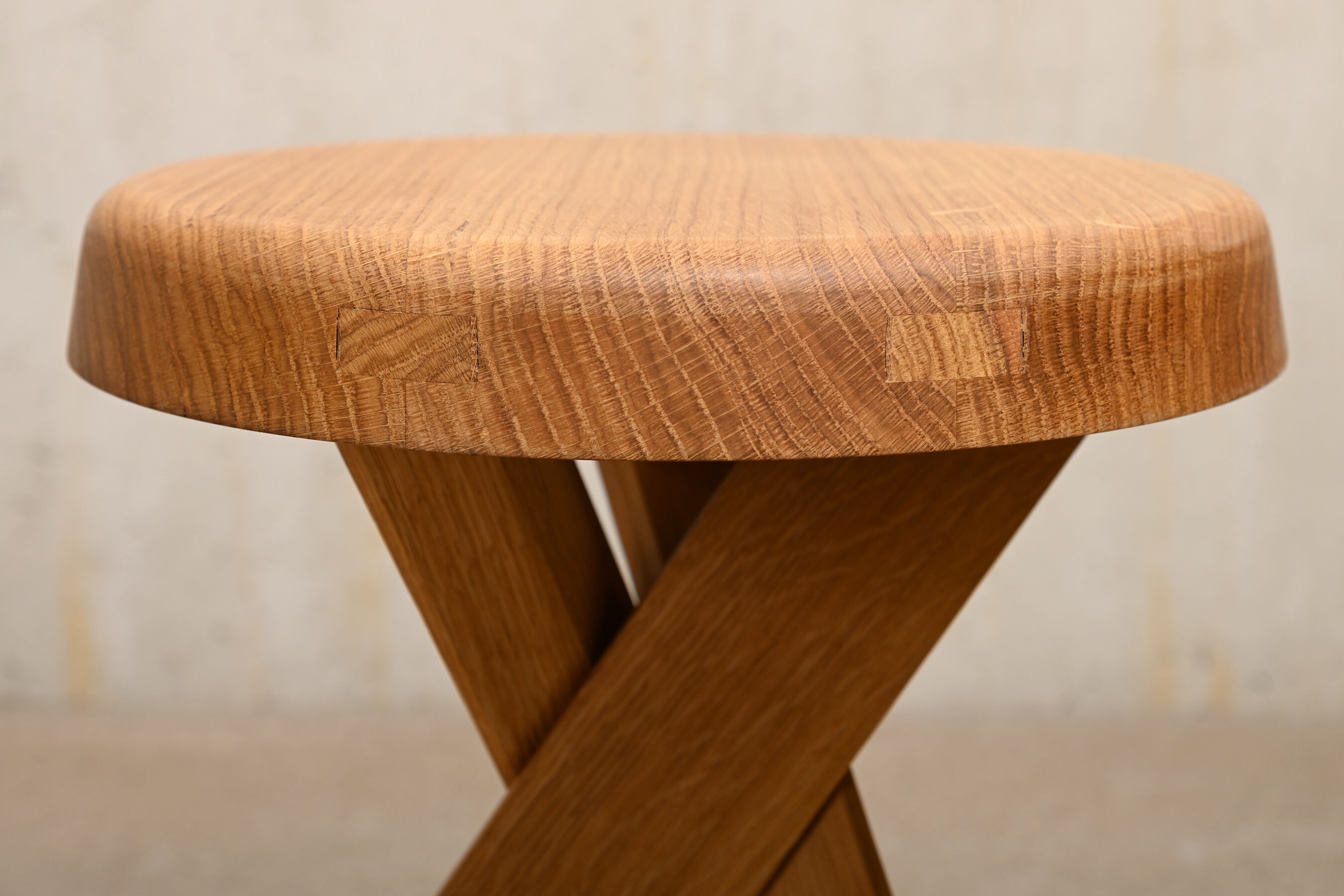 Pierre Chapo Stool S31A in solid Oak wood by Chapo Creation, France