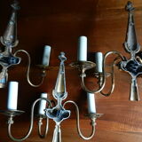 Brass wall chandelier 3 burners