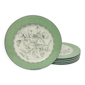 Pierre Frey pour Deshoulières, 6 assiettes de présentation Lorraine