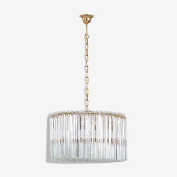 Paolo Venini 169 triedri glass crystals chandelier, 1970s