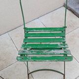 Paire de chaises de bistrot jardin pliable ancienne