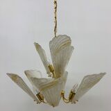 Italian murano glass chandelier hollywood regency design , 1970