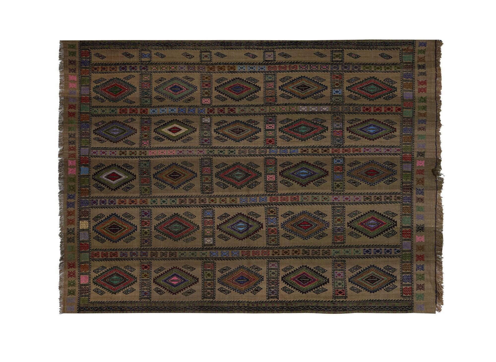 Vintage Turkish kilim, handwoven, 173x236 cm.