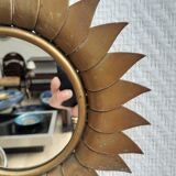 Brass flower mirror