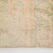 Vintage Peach & Green Turkish Rug, Handmade Neutral Rustic Carpet, 168x274