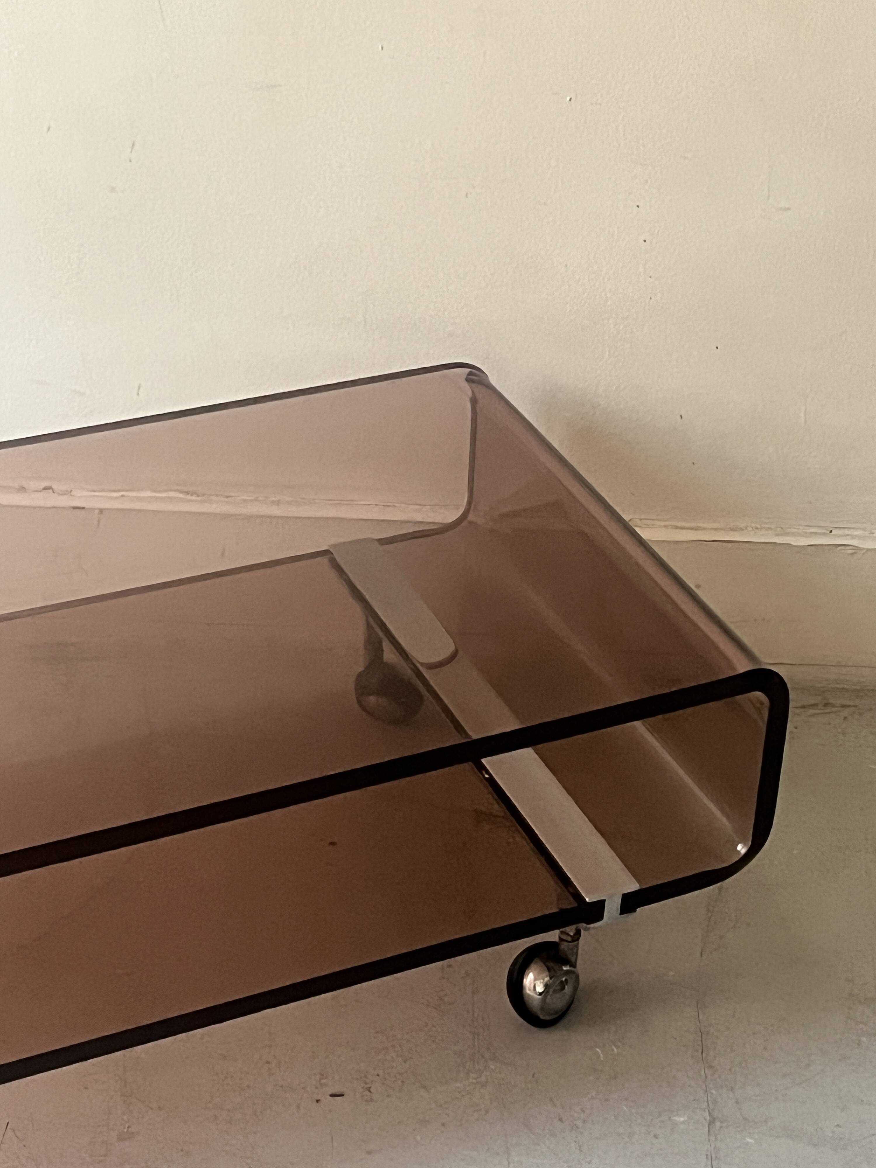 Michel Dumas Création - Smoked plexiglass coffee table for Roche Bobois 70