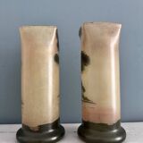 Pair of Legras 1900 enamelled glass vases