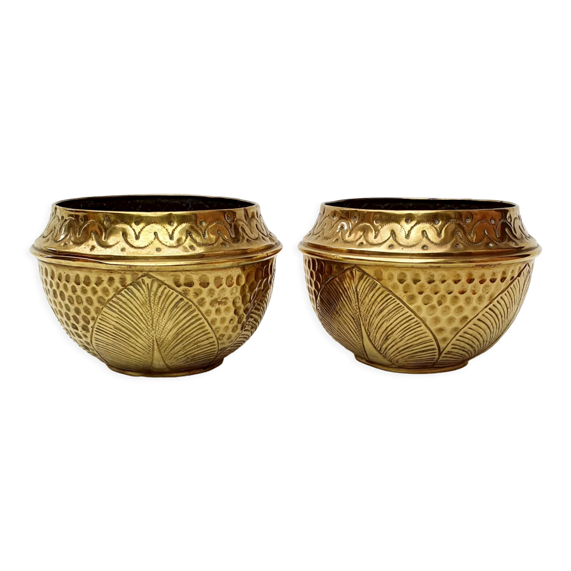 Pair of copper pot covers