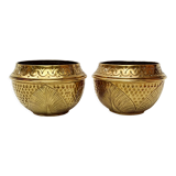 Pair of copper pot covers