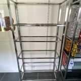 Library n2 display shelf modular wall unit glass and chrome vintage 70s