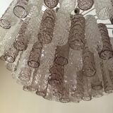 Pink and transparent murano chandelier