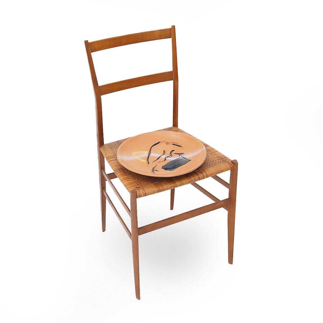 Kiwi Landscape Plate in Ceramic by Sergio Dangelo for Mazzotti Albisola, 1980s