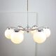 Lustre Vintage en Chrome et Opaline, Italie, années 1970