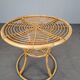 Czechoslovak Midcentury Rattan and Bamboo Side Table, 1960s