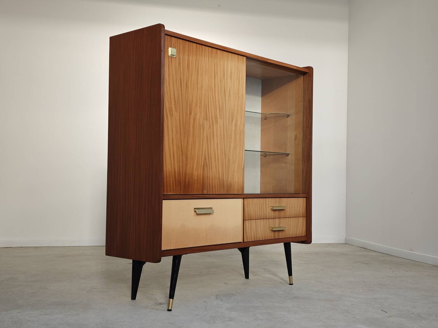 East German sideboard/glass cabinet from the 1960s