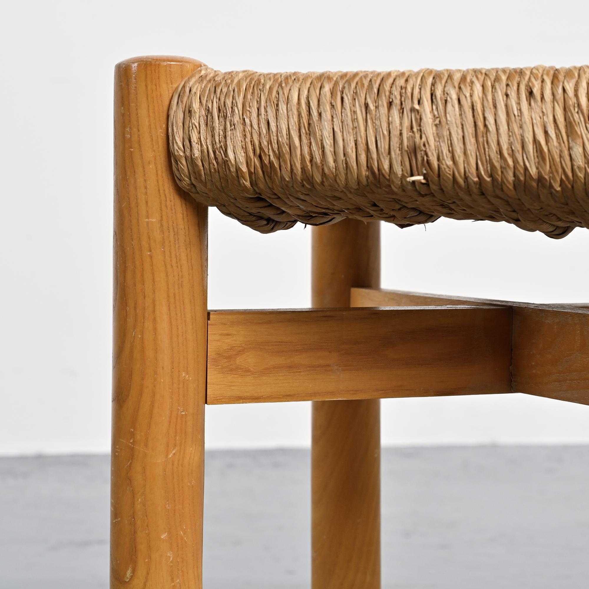Early Méribel stool by Charlotte Perriand, circa 1955