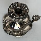 Silver metal candle holder