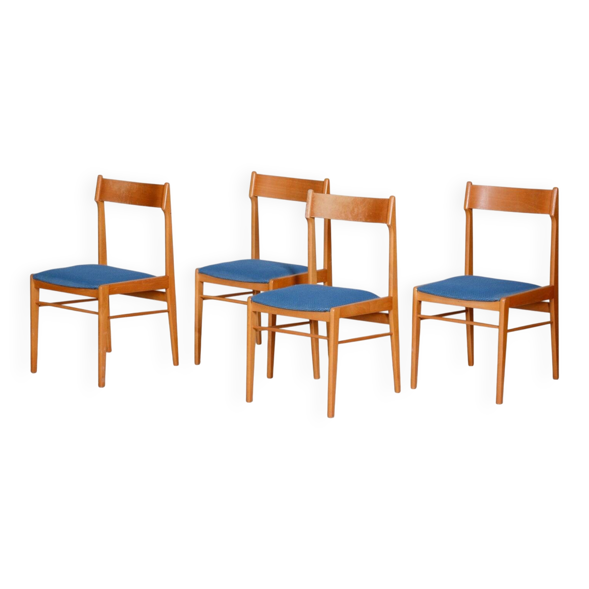 Chaises de salle à manger en hêtre de milieu de siècle attribuées à Dyha Brno, années 1950, ensemble de 4