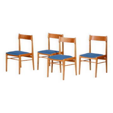 Chaises de salle à manger en hêtre de milieu de siècle attribuées à Dyha Brno, années 1950, ensemble de 4