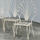 Rare exquisite set of six French peacock garden patio chairs, 1950s