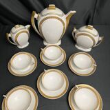 Art déco, service à café 9 pièces porcelaine Limoges vers 1930