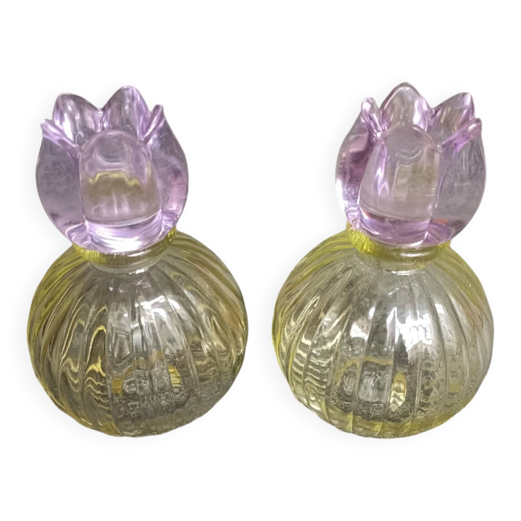 Pair of vintage floral candlesticks