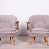 Model 345 Armchairs by J.Jędrychowicz & K.Racinowski for Poznan Furniture Factory, 1950s, Set of 2