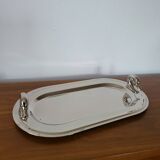 Plat de service à foie gras en métal argenté