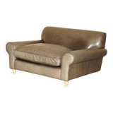 Large leather loveseat by Terence Conran