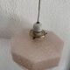 Vintage 1930s suspension pink clouded glass chandelier - 60 cm