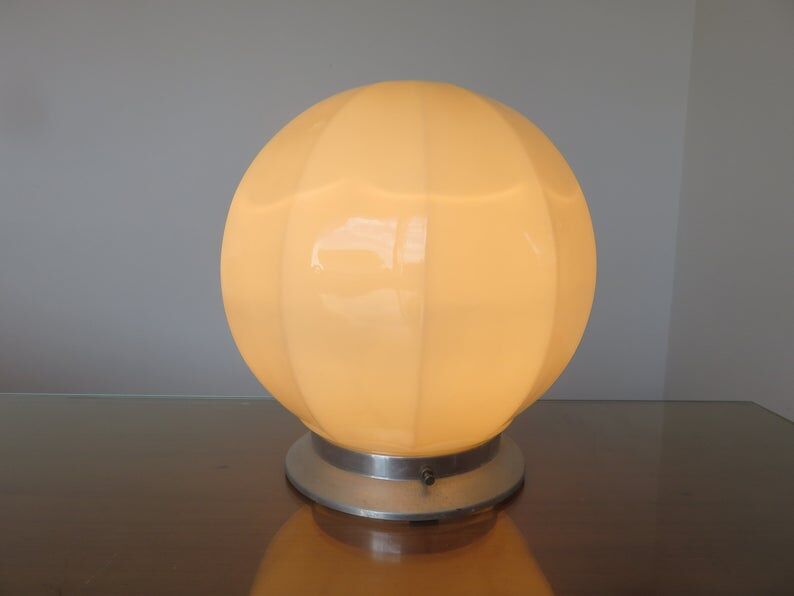 Art deco ceiling light, cream glass 30 40s