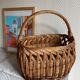 Panier osier ancien tressage