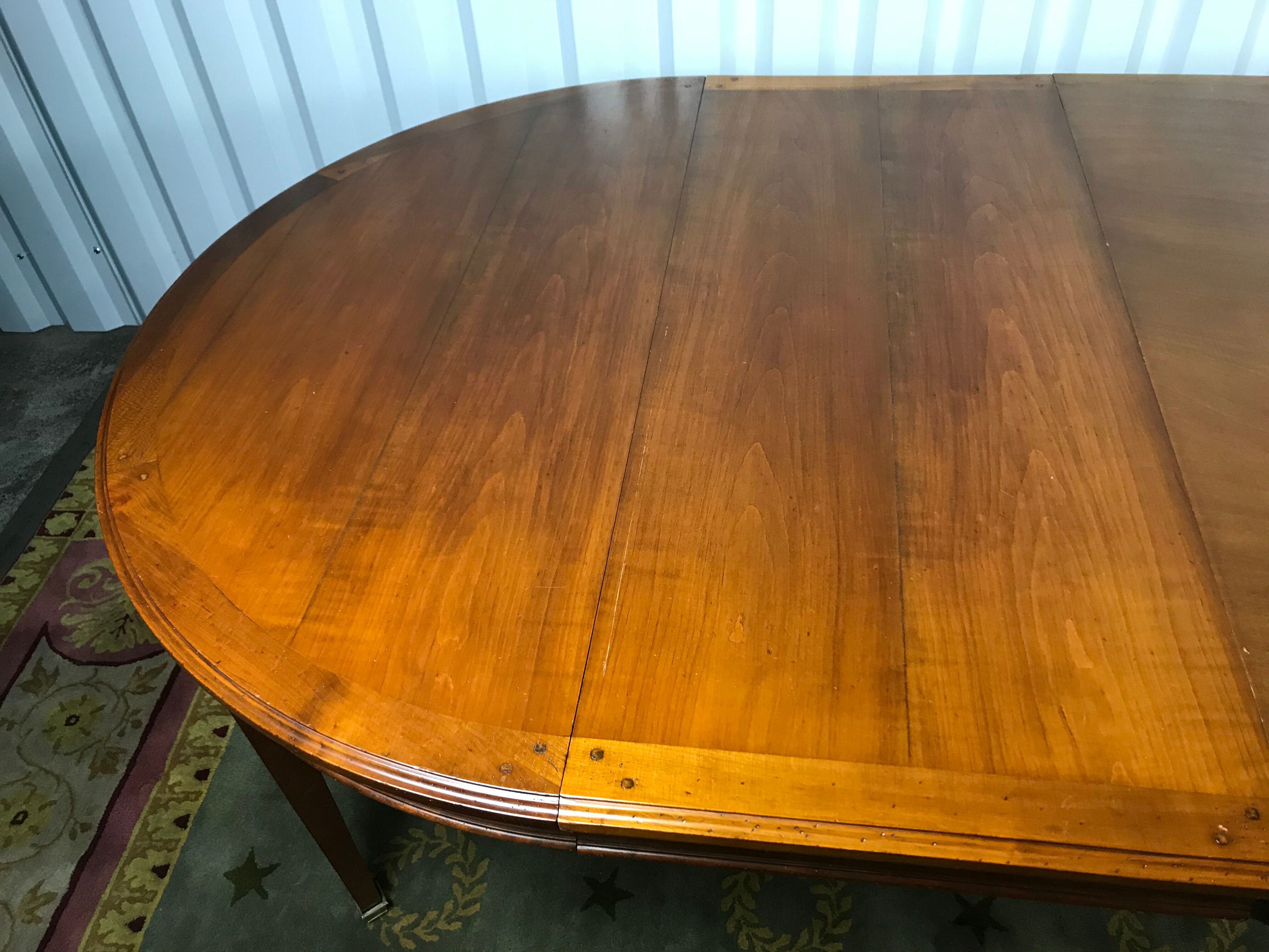 Louis XVI dining room table - 3 cherry extensions