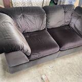 Black velvet sofa