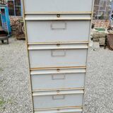 Iron loom cabinet with clamshells