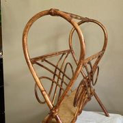 Rattan magazine holder 1970s