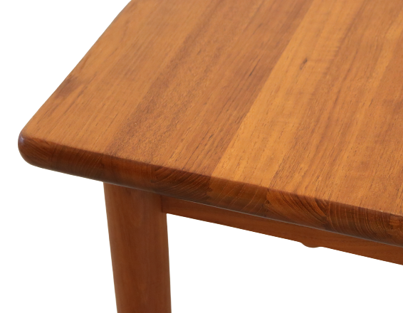 Vintage mid century modern KS Denmark rectangular teak extendable dining table 'Marbjerg'