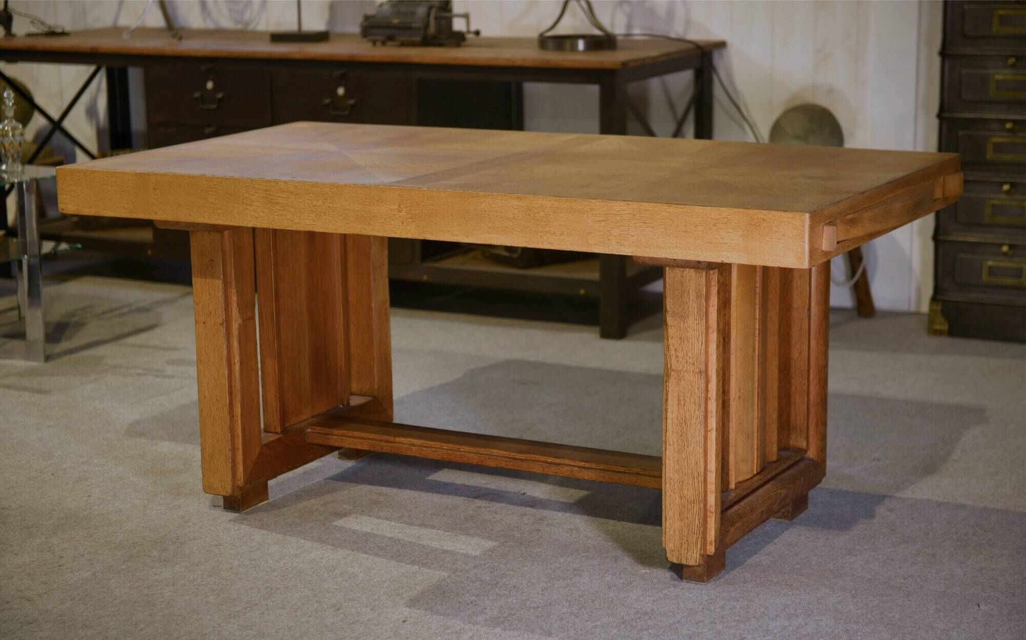 Table art déco en chêne par Léon et Maurice Jallot 1940’s